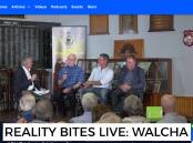 Host Nick Cater (left) interviews Julian Prior, Cameron Grieg and Mayor Eric Noakes on the rollout of wind farms in Walcha 