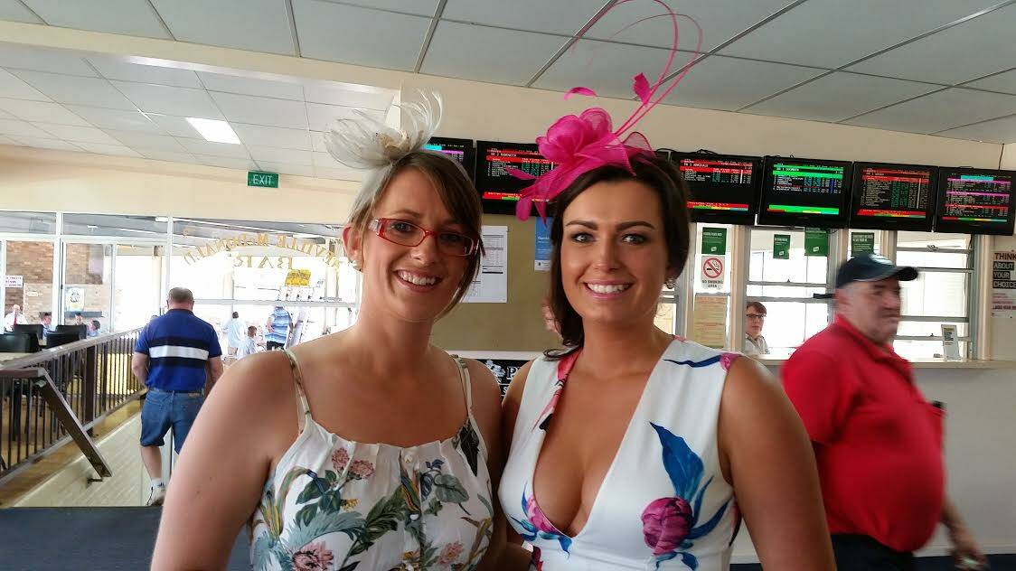 Fashion fun: Annabelle Lenehan with Marlene Boehle, who won best dressed lady in the Fashions on the Field competition at the 2016 Guyra Cup held at Armidale.