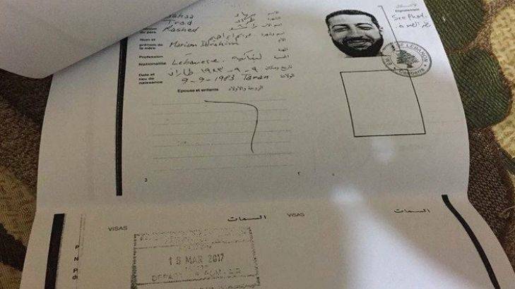 Trad was issued a travel document by the Lebanese embassy in Canberra, which he was not allowed to carry, in lieu of a passport.