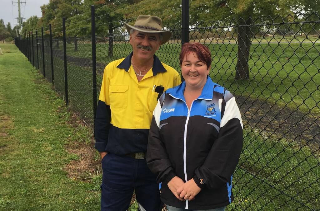 Armidale Regional Council’s Works Overseer, Paul Little, and Guyra Junior Rugby League President, Gina Lockyer. 