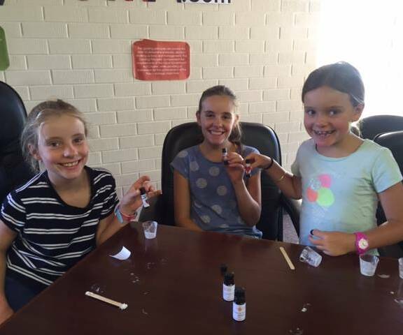 Holiday fun: Children are enjoying the lipgloss-making activity at the Guyra Library over the Christmas holiday break.