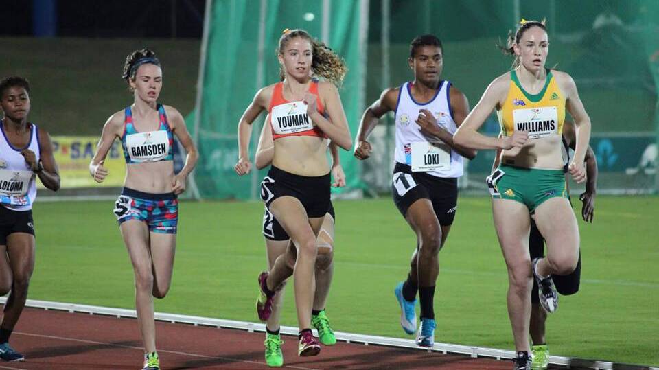 RACING AWAY: Kelsie Youman, pictured competing in Fiji last year, has been selected to run for Australia again this year at the Oceania Championships. 
