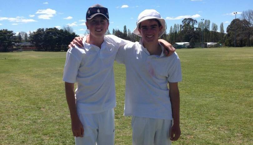 FAR TOO STRONG: Guyra Cricket's under 16's players BJ Cameron and Nick Page put on a 204 run opening partnership in their match. BJ also scored 59 runs in second grade's demolition of Easts. 
