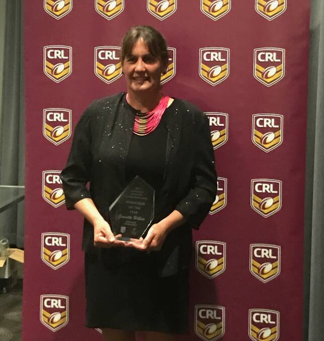 MASSIVE ACHIEVEMENT: Jeannette Hillier won Country Rugby League's volunteer of the year. She is the current Group 19 junior league president. 