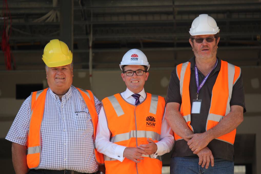 GROUND BREAKING: Armidale Regional Council councillor Peter Bailey, Northern Tablelands MP Adam Marshall and councillor Andrew Murat at the new TAFE site.
