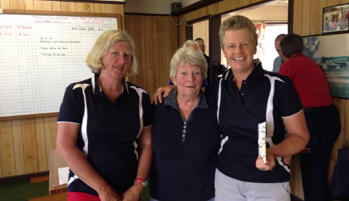 GOLF WINNERS: Belinda Lenehan from Guyra, Deidre Cunningham from Deepwater and Pip White from Guyra at the presentations of trophies following their win at the Deepwater Golf Club Open Day last Wednesday. 