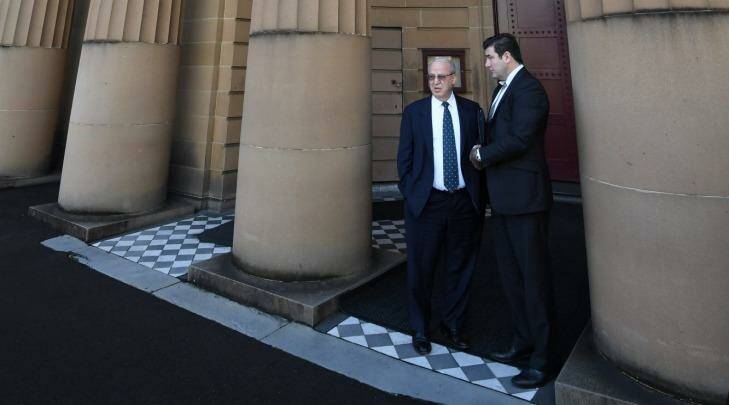 Eddie Obeid and his solicitor outside the Darlinghurst Supreme Court. Photo: Peter Rae