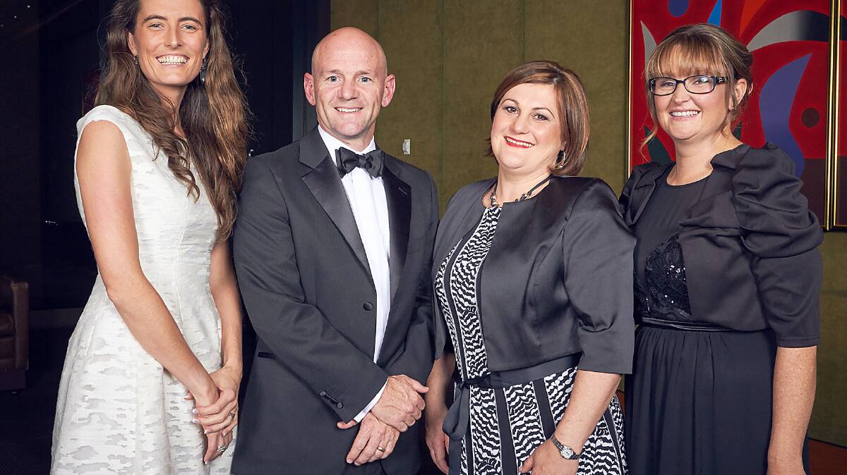  Minister for Primary Industries Niall Blair with the three finalists for the 2015 RIRDC NSW-ACT Rural Women's Award at a gala dinner at NSW 
Parliament House this week. 
L to R:  Sophie Anderson from Byron Bay, winner Cindy Cassidy from Ariah Park, and Trudy McElroy from Deniliquin.