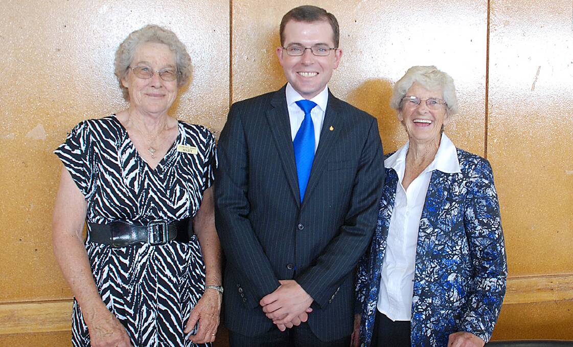 Nicholli voluntees Mary Stevenson and Evelyn Ramage with Member for Northern Tablelands Adam Marshal