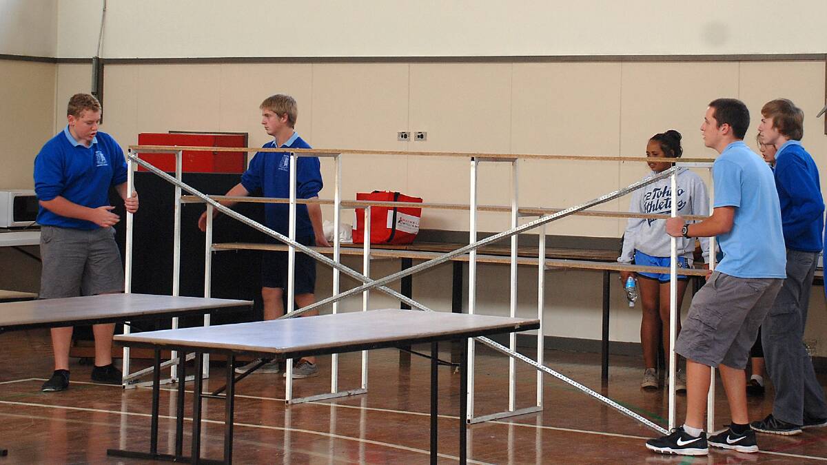 Guyra Central School students provided some muscle this week to set up stands