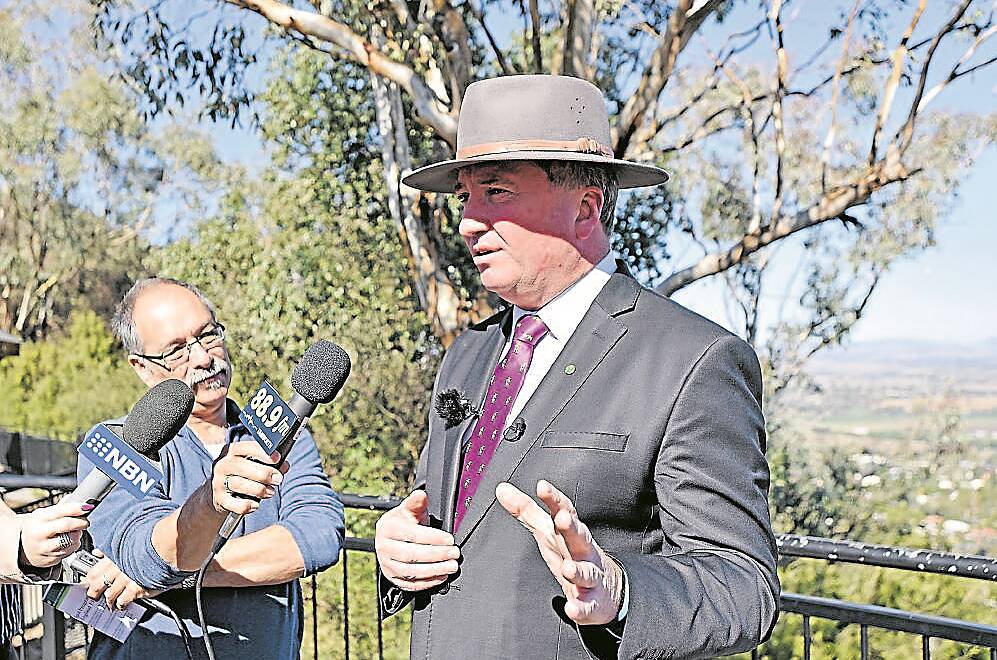 GOOD RECEPTION: Barnaby Joyce said the proposed towers 
were selected in areas that had been overlooked by mobile operators. 
Photo: Geoff O’Neill 