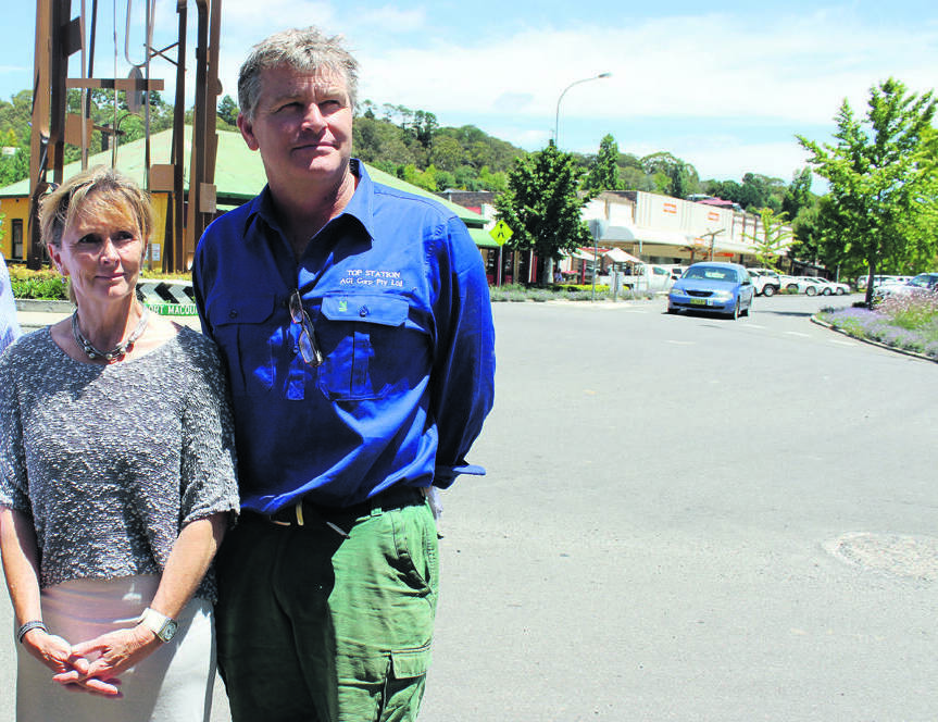 Walcha mayor Janelle Archdale and anti-merger campaigner George Spring.