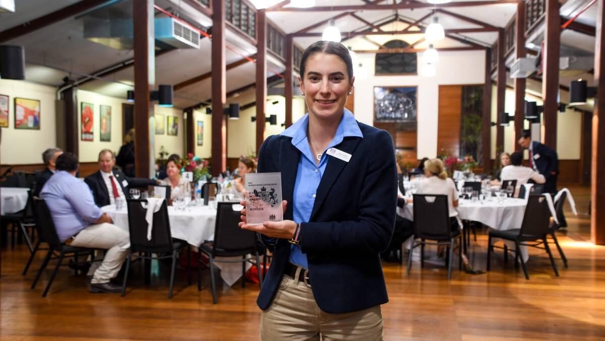 Grace Collins, Armidale, recieved the RM Williams RAS Rural Achiever award. Picture by Elka Devney