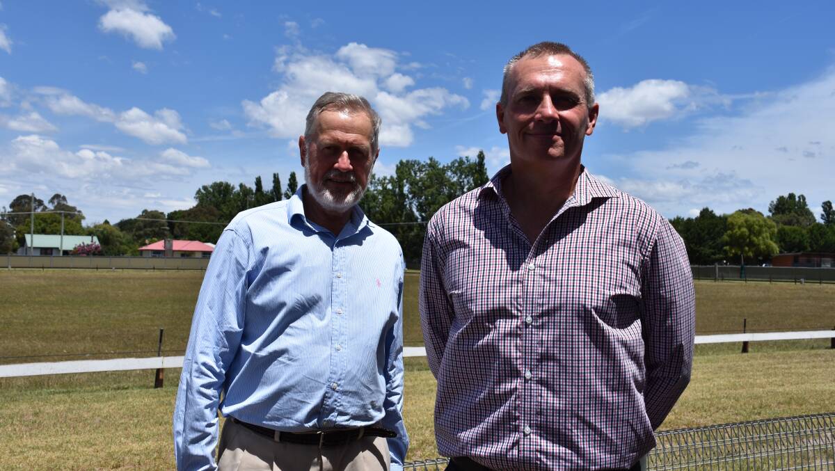CAMPAIGNING: David Good (right) with Shooters, Fishers and Farmers Party MP Robert Borsak after he was announced as the party's candidate.
