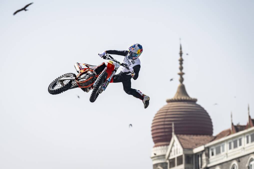Robbie Maddison flies high in Mumbai last year. Photo: Red Bull Content Pool