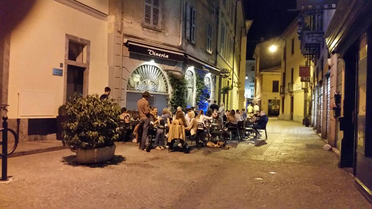 Restaurants are found down the cobbled streets of Varese Centro Storico. 