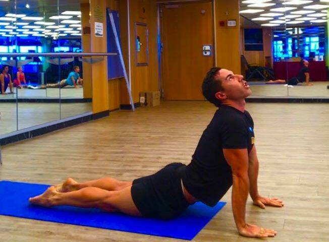 Byron Sodani taught fitness and yoga classes on the Ruby Princess ship. Picture: Supplied