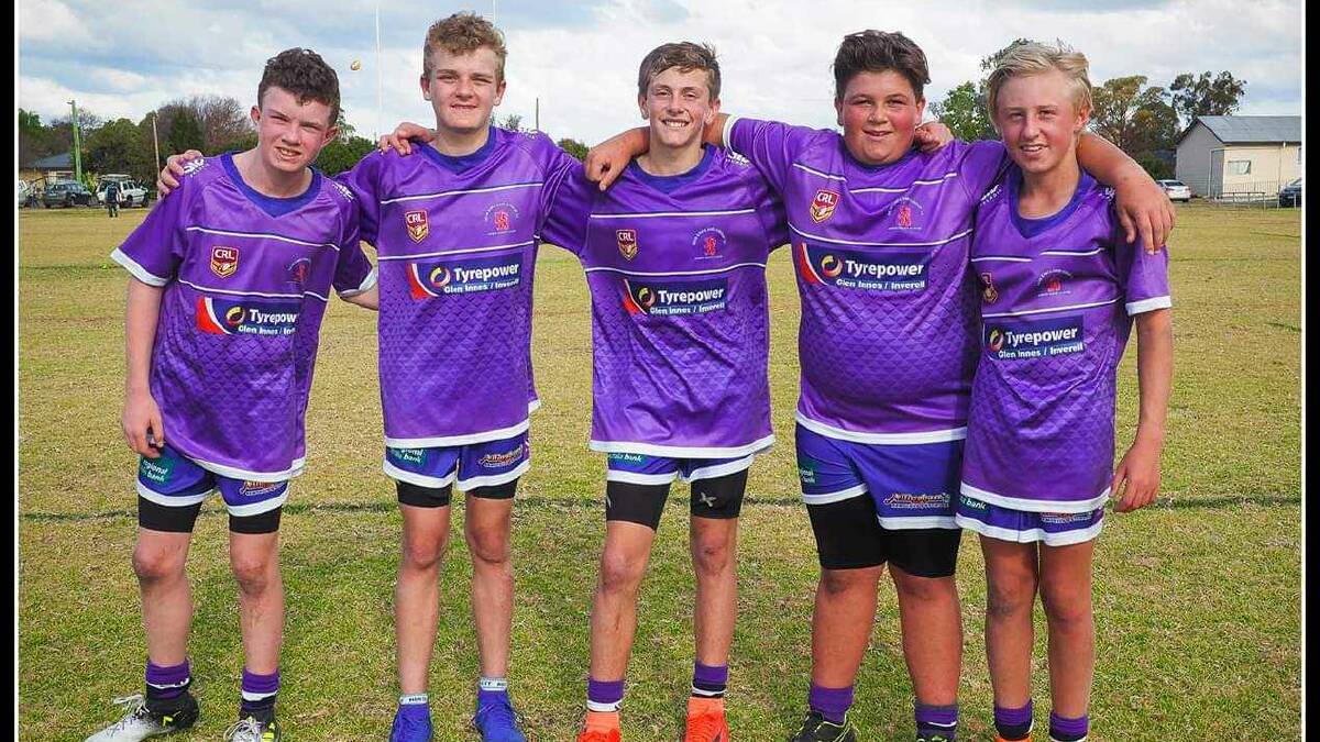 SELECTED: Group 19 Under 13 rep side Guyra's Archie Dowden, Riley Campbell, Oscar Atkin, Harrison Brazier, Brodi Campbell.
