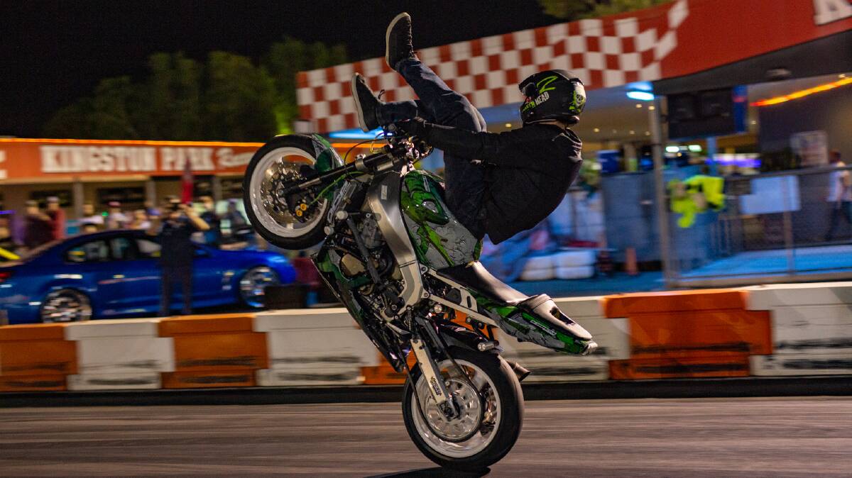 WHEELIE GOOD: Damien Kennedy says his goal is to promote streetbike freestyle stunt riding and perform demonstrations around Australia - his DK Freestyle Show includes wheelies, stoppies and burnouts. 
