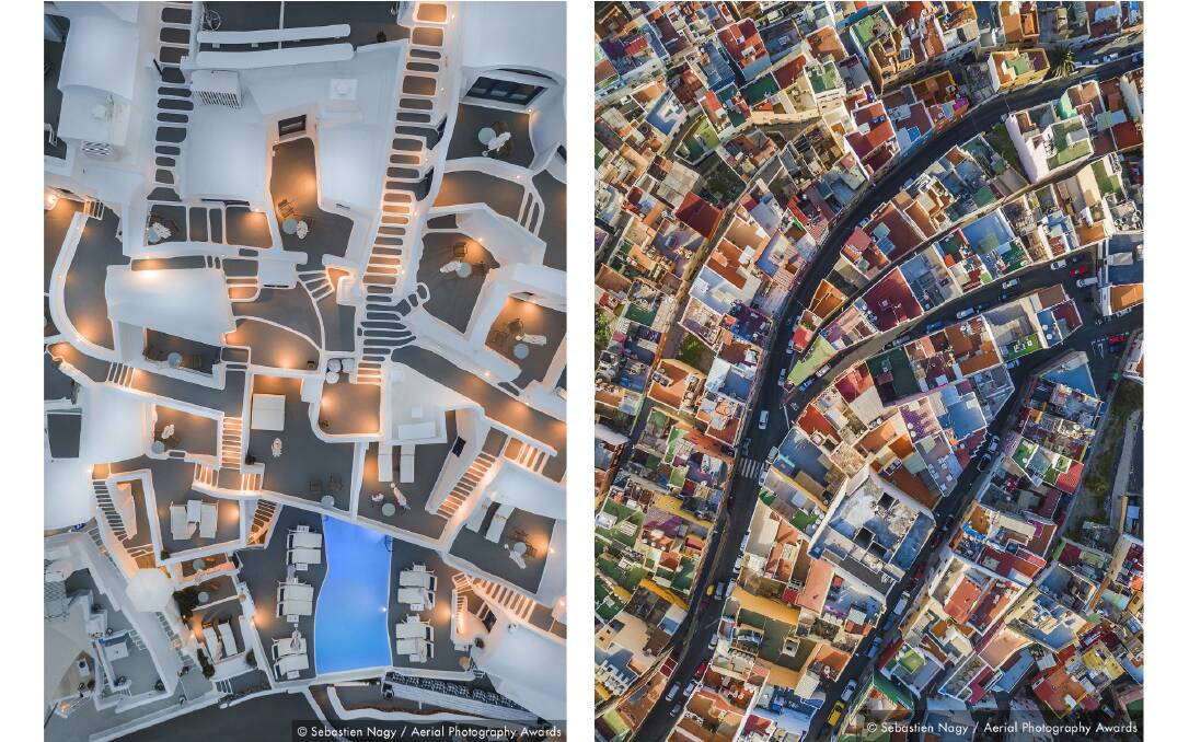Left: Abstract Greece. RIGHT: Spanish rainbow. Photos: Sebastien Nagy, Aerial Photography Awards 2020