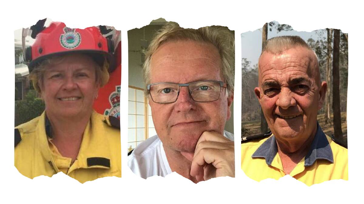 Donna Anthony, Chris Nicholls and Ron Innes: volunteer firies all. We say THANK YOU.