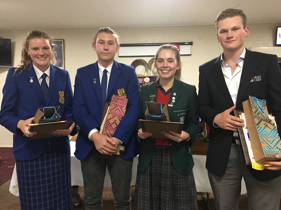Hunter Davidson (right) with the other finalists (from left) Eleanor Malone, Monty Jehne and Gabi Parsons.
