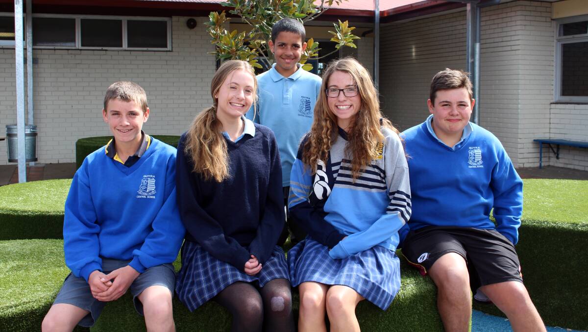TOP OF THE CLASS: Guyra Central School athletes Matthew Sisson, Eva Knox, Tahmani Landsborough, Kelsie Youman and Bailey Wilson had stellar results at the North West regional carnival last Tuesday. 