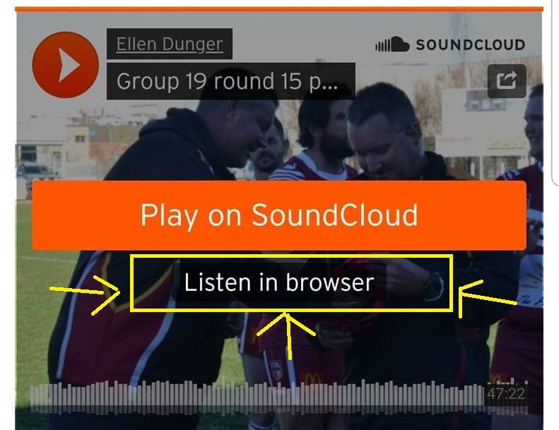 How to listen to the podcast. Click Listen in browser then the play arrow button