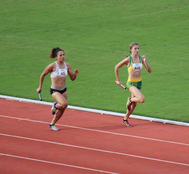 JILL OF ALL TRADES: Kelsie Youman tried her hand at the 400m under-18 relay with great success - her team won gold and broke the Oceania record. 