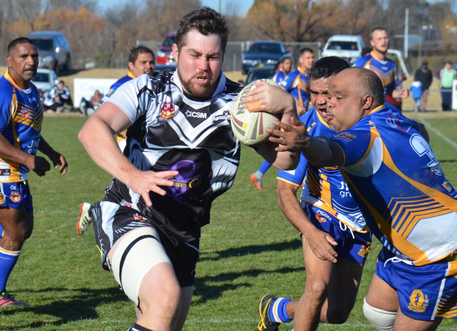POINTS APLENTY: Glen Innes Magpies winger Joel Jackson finished with a treble against the Narwan Eels on Sunday.