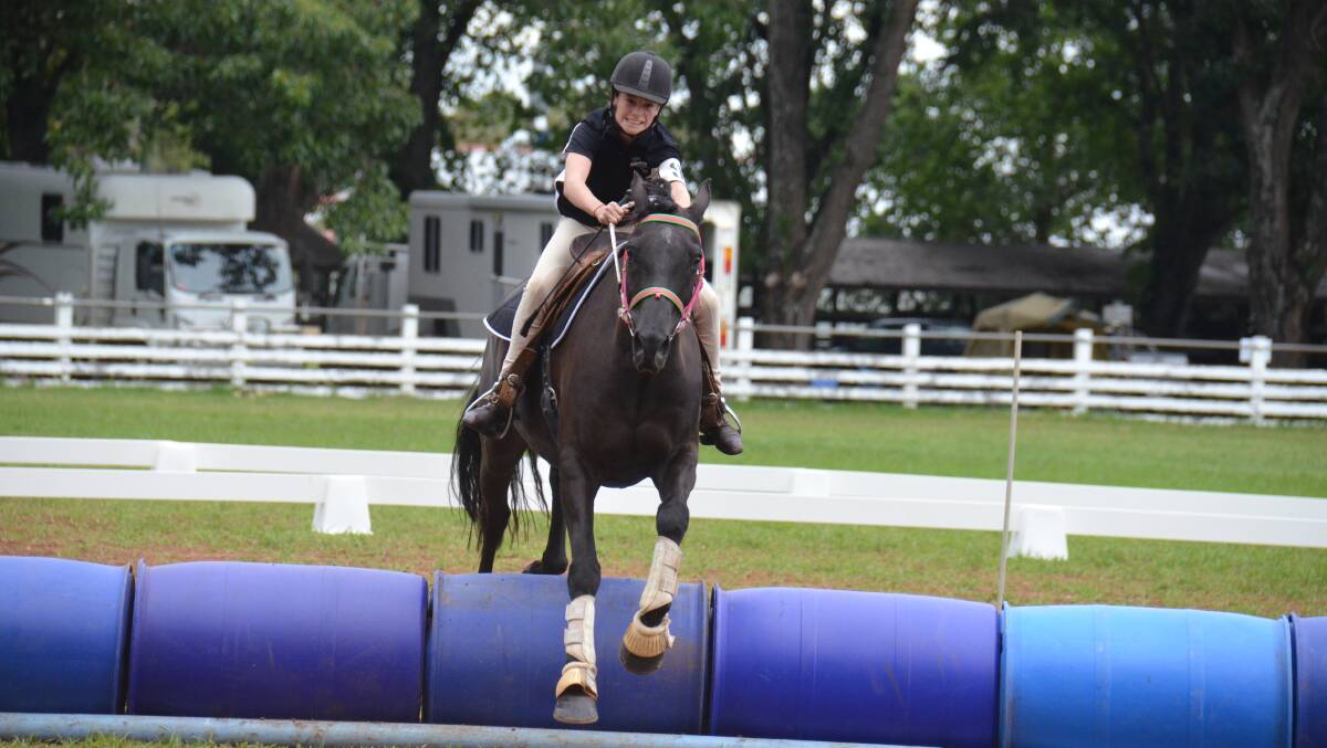 READY TO RIDE: Kingstown Pony Club's Jaimie McLoughlin competing in the bonfield bounce at last year's Jamboree. 