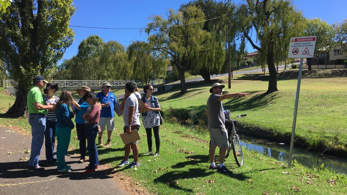 CREEKLANDS: Community members visited Dumaresq Creek to discuss options for its development.