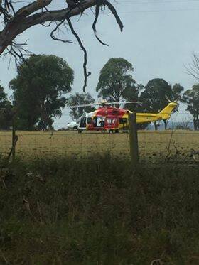 Westpac Rescue Helicopter lands near crash.