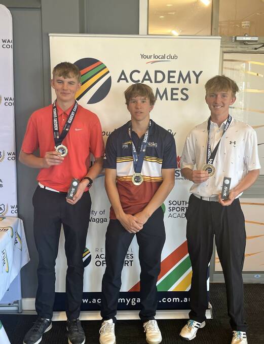(L-R) Jayden Budda-Dean, Brock Galvin, Lang Toakley won their division of the match play competition. Picture Supplied.