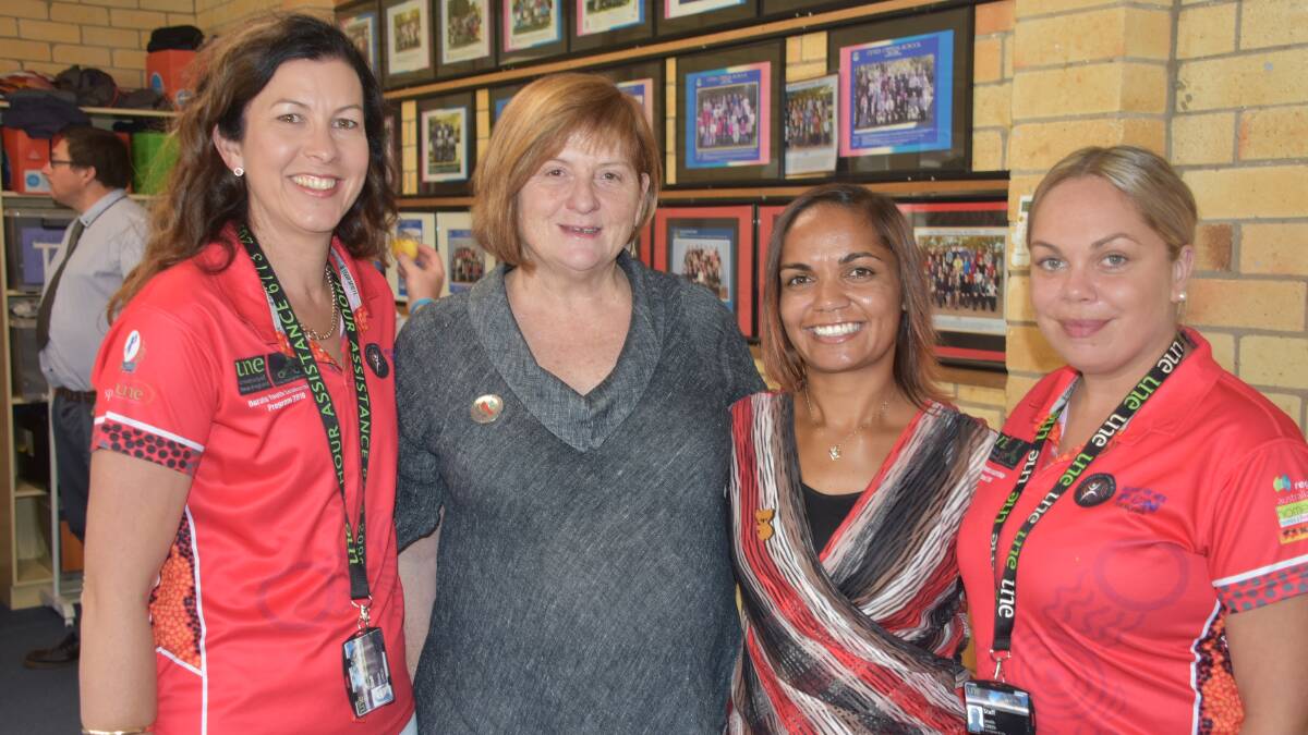 PARTNERSHIPS: Guyra Central School principal Michelle Nicholson (second from left) with Lynda Lynch, Eunice Blair, Janelle Green (Oorala Aboriginal Centre, UNE). Photo: Nicholas Fuller