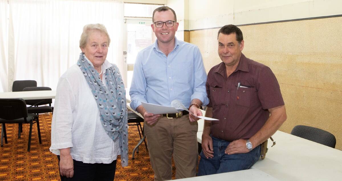 A GALA DAY: New England Community College Executive Director Dorothy Lockyer, Northern Tablelands MP Adam Marshall, and chairman Campbell Wolfenden welcome a new era for Guyra education. Photo supplied.