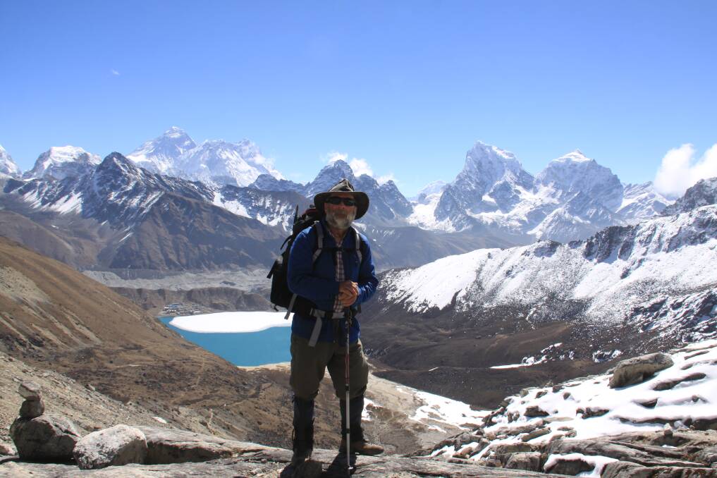 BECAUSE IT'S THERE: Ken Harris crossing the Himalayas. Photo: Supplied by Ken Harris
