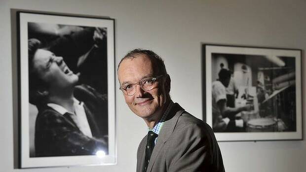 Newly appointed National Portrait Gallery director Angus Trumble at the Elvis exhibition. Photo: Graham Tidy.