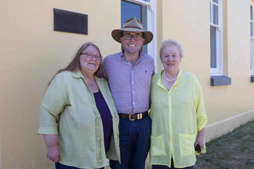 Member for Northern Tablelands Adam Marshall with Guyra Historical Museum President Martha Weiderman and Dorothy Lockyer. 
