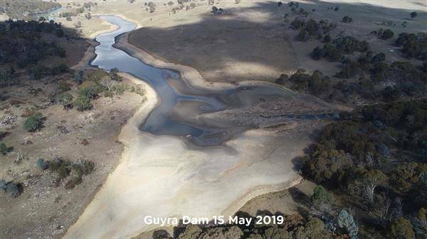 Guyra Dam in May; water levels have since fallen to 20.5 per cent as at July 29.