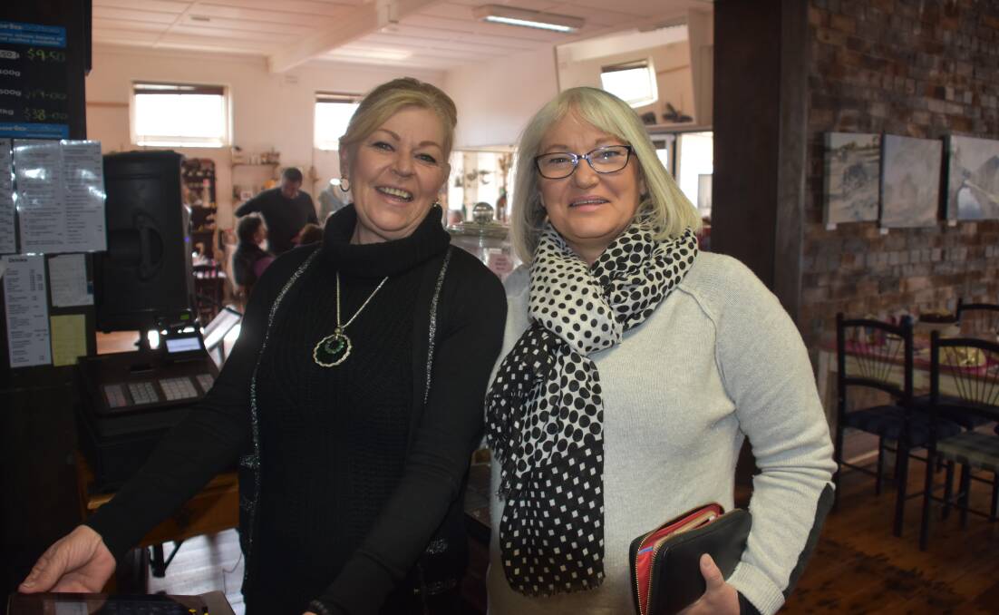 TWO FOR TEA: Caffiends owner June Paine and Guyra Chamber of Commerce president Aileen MacDonald. Photo: Nicholas Fuller