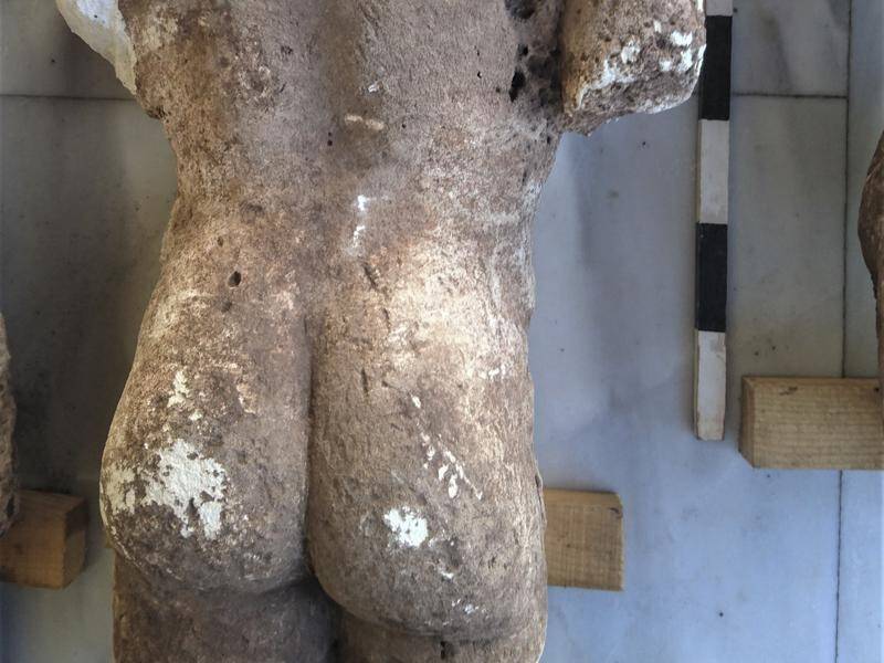 A Greek farmer who found fragments while tilling his field has found three ancient statues.