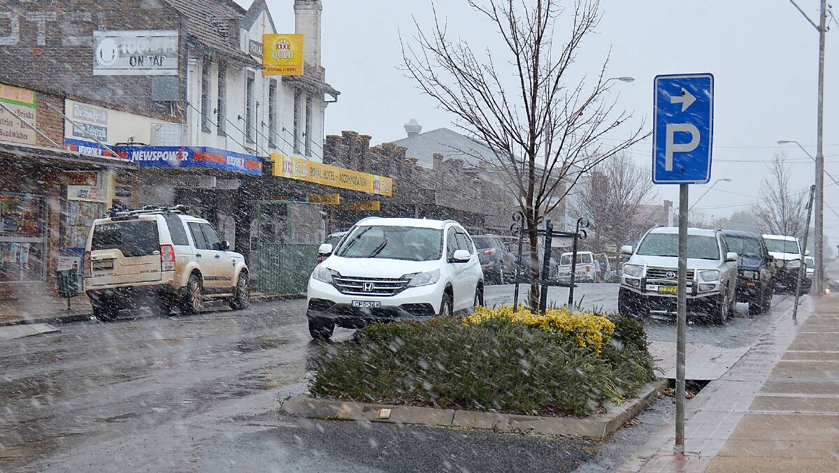 A wintry day in Guyra's main street.