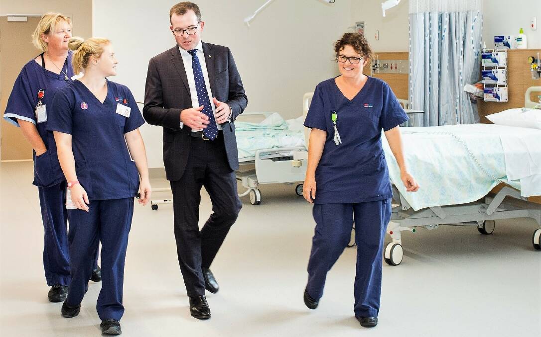 SHOWN AROUND: Armidale Hospital Day Surgery Unit staff (left) Alyce Inman and Jenny O’Keefe with (right) Linda Hanrahan show the Member for Northern Tablelands Adam Marshall through the new clinical spaces.