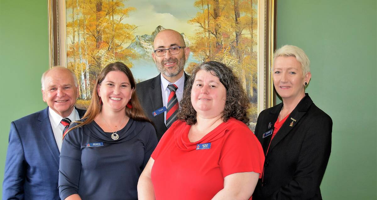 ROADSHOW: Royal Freemasons' Benevolent Institution executive staff chair David Adams, chief marketing officer Alana Parker, CEO Frank Price, Armidale village general manager Natalie Green and chief of operations Louanne Riboldi.