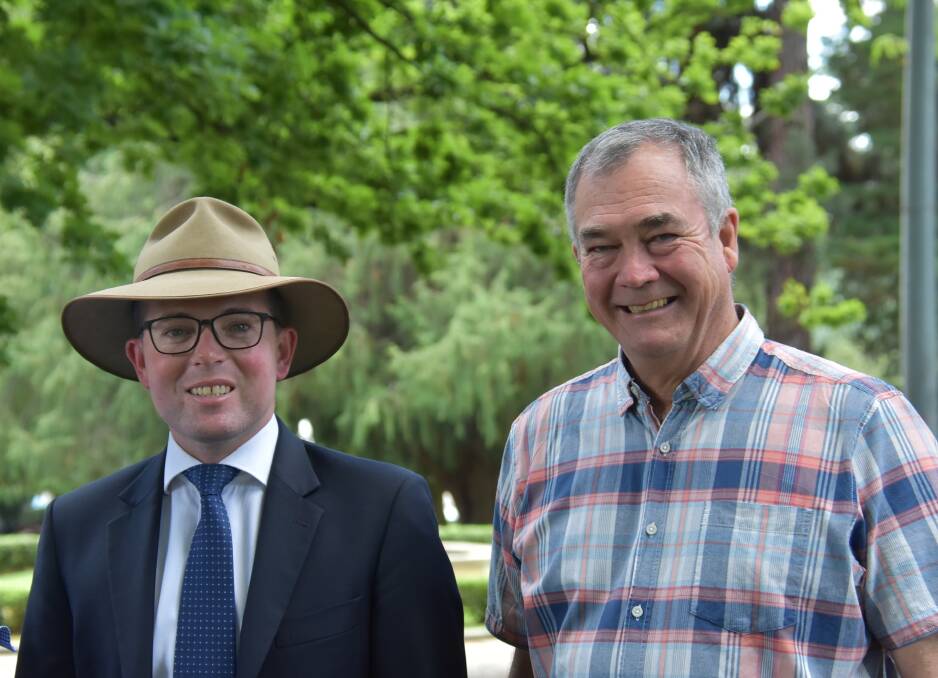 FUNDS TO DRILL: Member for Northern Tablelands Adam Marshall with Armidale Regional Council Mayor Simon Murray.
