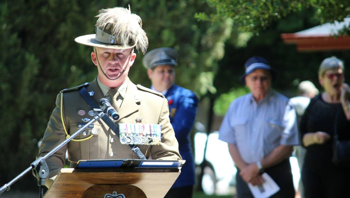 Major Grant Prendergast is recently returned from a tour of Iraq, and reminded those present at the service that Australia's army is still deployed.