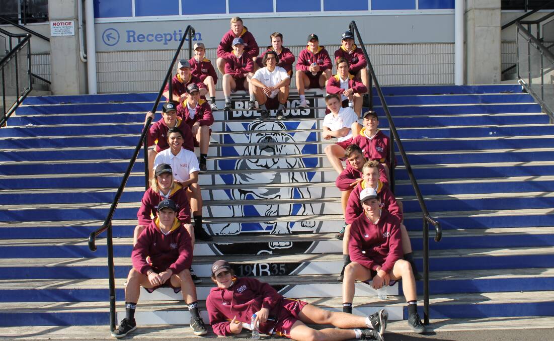 Stairway to sporting success: The 2017 NIAS Tamworth Services Club rugby league squad.