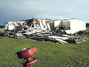 Fay Mayled’s home destroyed by a tornado (Photos Guyra SES)